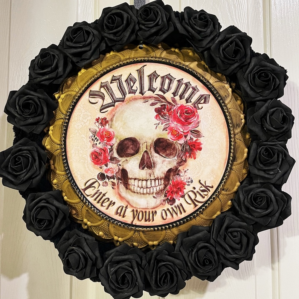 Enter at your own risk Halloween Wreath